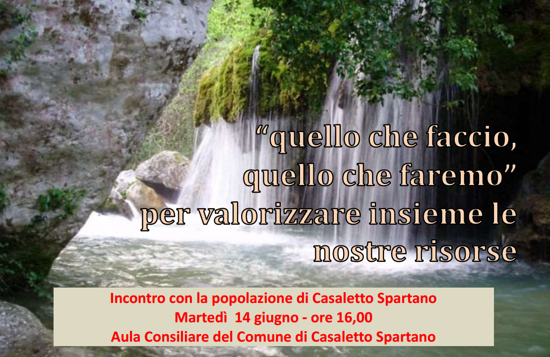 Incontro con la popolazione di Casaletto Spartano – Misura 19