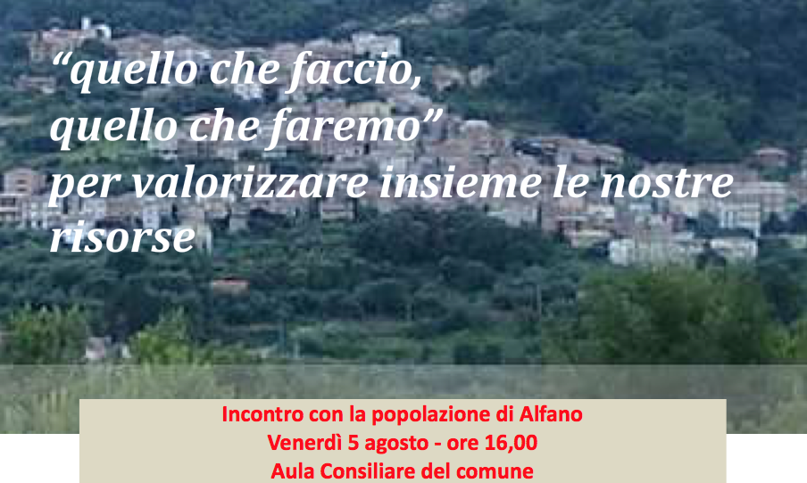 Incontro con la popolazione di Alfano – Misura 19