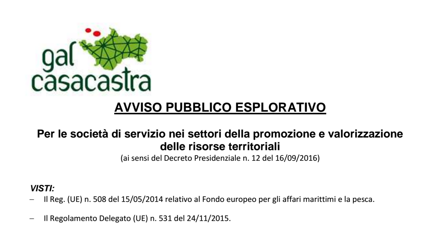 Avviso pubblico esplorativo