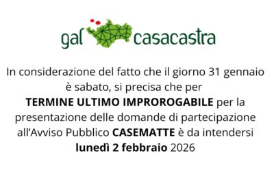 Termine ultimo Avviso pubblico Casematte